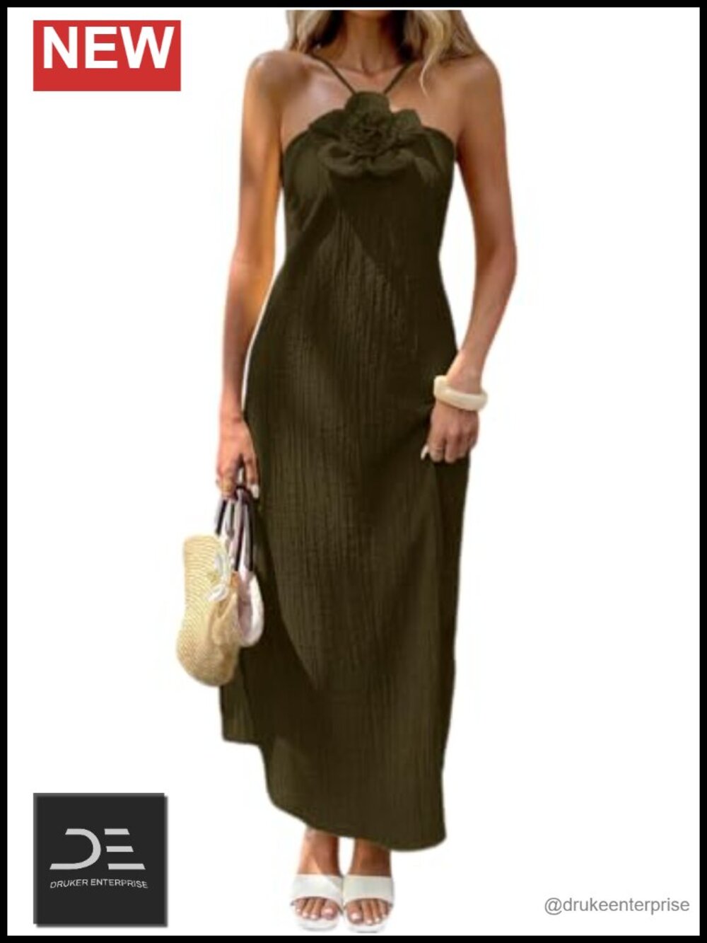 Maxi Sundress Spaghetti Strap Backless Floral Beach Summer